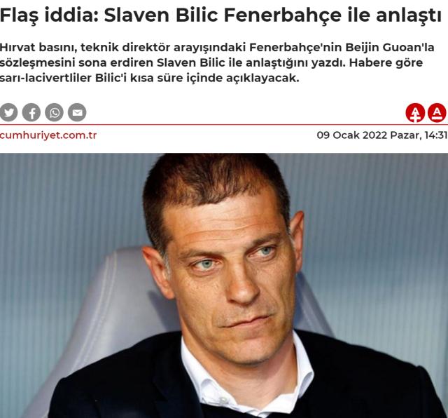 号码走势-传闻成真？土媒曝比利奇与费内巴切已达成协议